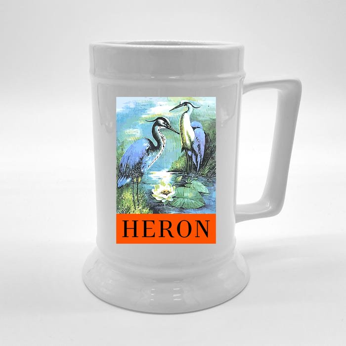 Heron Front & Back Beer Stein