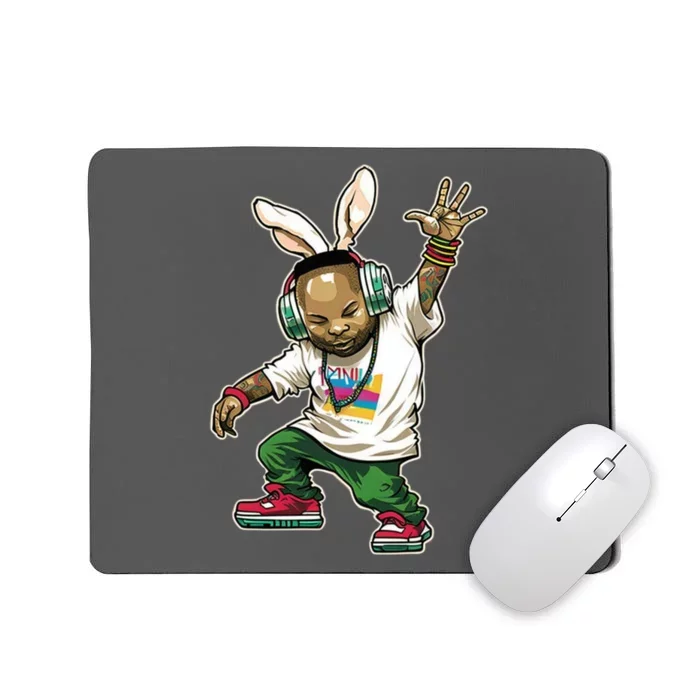 Hip Hop Easter Bunny Face Mousepad