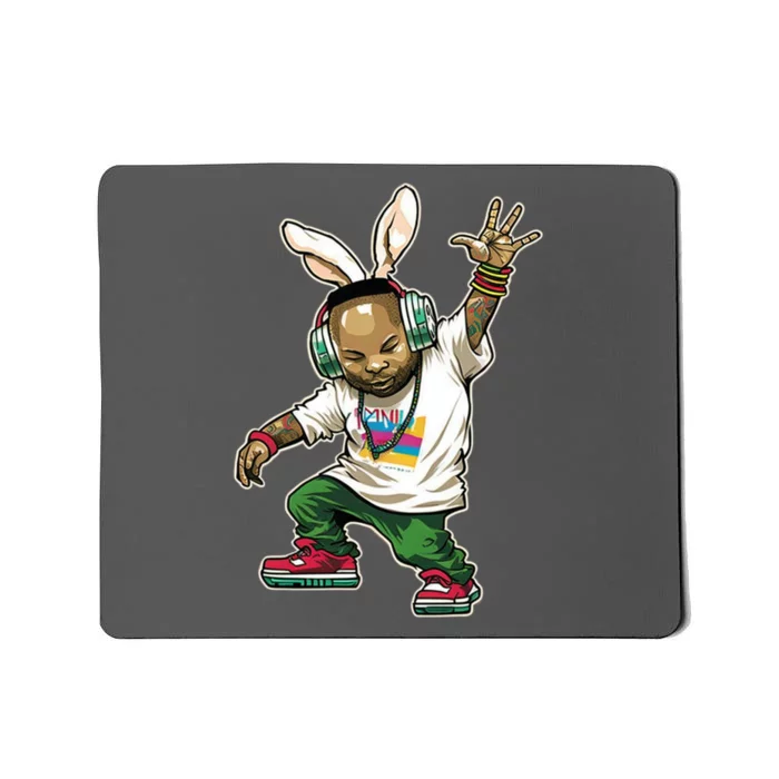 Hip Hop Easter Bunny Face Mousepad