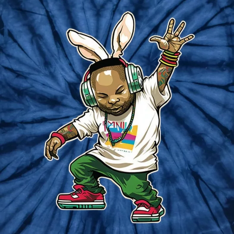 Hip Hop Easter Bunny Face Tie-Dye T-Shirt