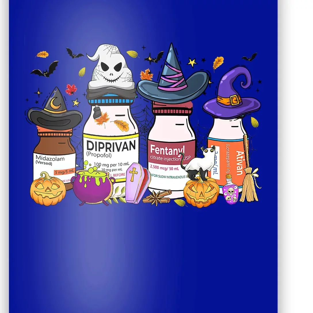 Happy Halloween Er Nurse Spooky Nurse Nursing Pharmacology Cool Gift Poster