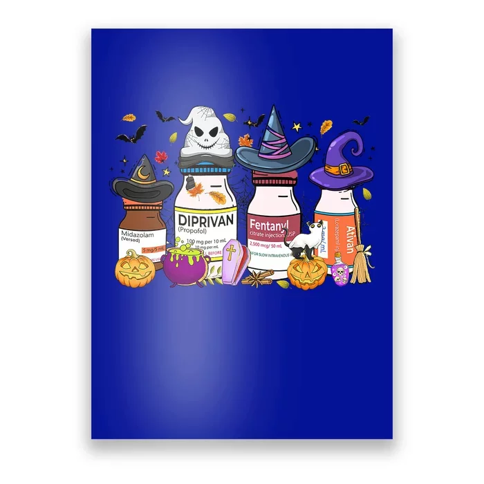 Happy Halloween Er Nurse Spooky Nurse Nursing Pharmacology Cool Gift Poster