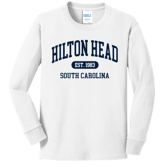 Hilton Head Est 1983 South Carolina Retro Throwback Kids Long Sleeve Shirt