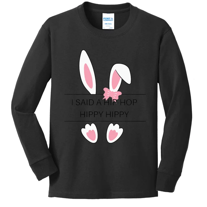 Hip Hop Easter Bunny Kids Long Sleeve Shirt