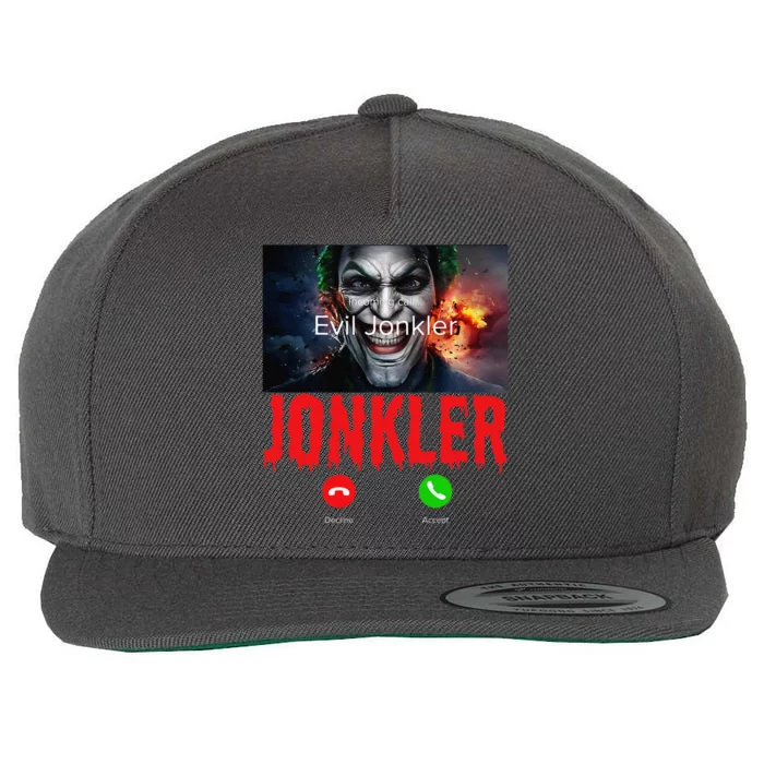 Humor Halloween Evil Jonkler Is Calling Evil Jonkler Wool Snapback Cap