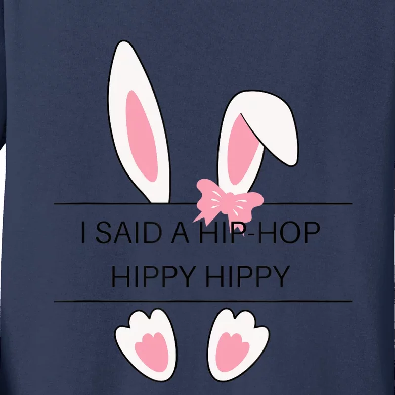 Hip Hop Easter Bunny Kids Long Sleeve Shirt