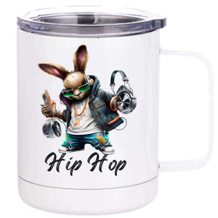 Hip Hop Easter Bunny Easter Rabbit Front & Back 12oz Stainless Steel Tumbler Cup