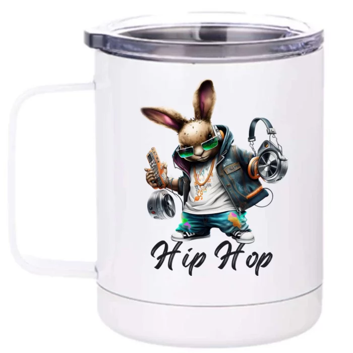 Hip Hop Easter Bunny Easter Rabbit Front & Back 12oz Stainless Steel Tumbler Cup