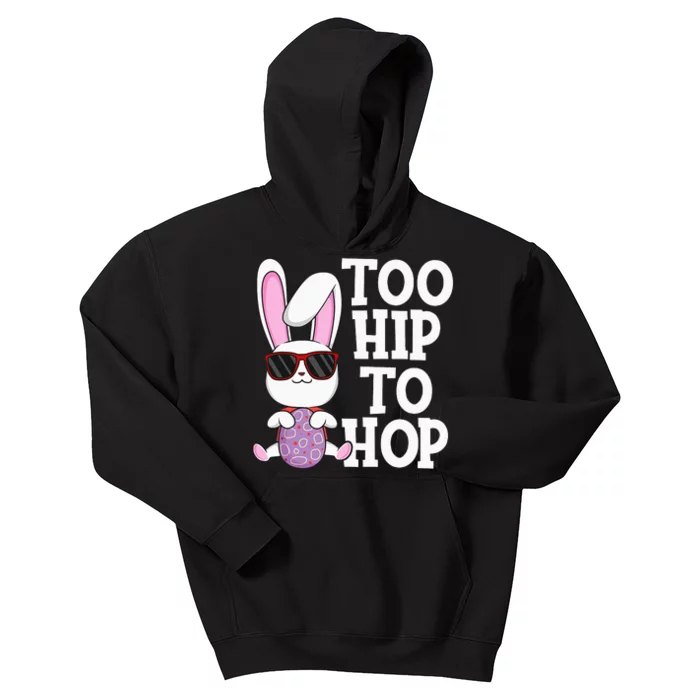 Hip Hop Easter Bunny Sunglasses Egg Hunt Kids Hoodie