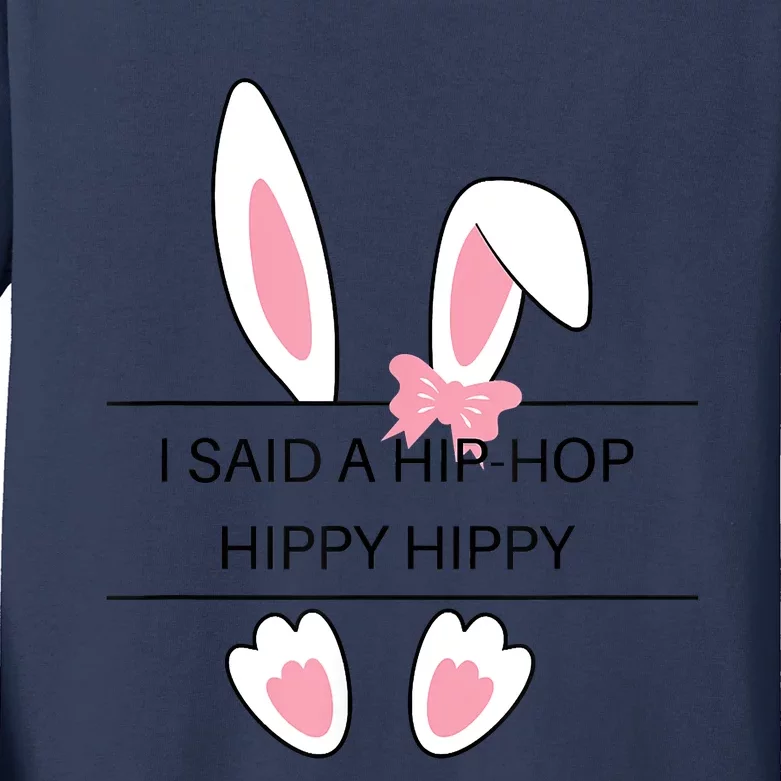 Hip Hop Easter Bunny Kids Long Sleeve Shirt