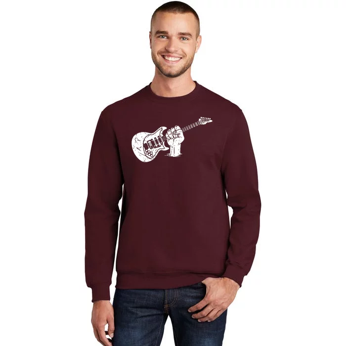 Hand Holding Electric Guitar Musician Musical Tall Sweatshirt