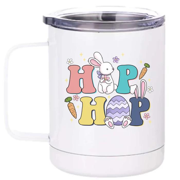 Hip Hop Easter Bunny Festive Holiday Cute Front & Back 12oz Stainless Steel Tumbler Cup