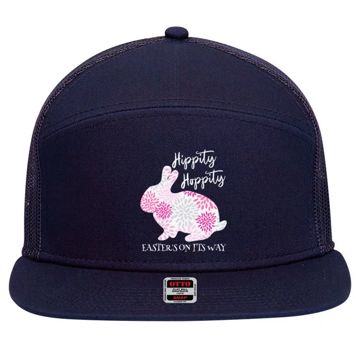 Hippity Hoppity Easter Is On Its Way 7 Panel Mesh Trucker Snapback Hat