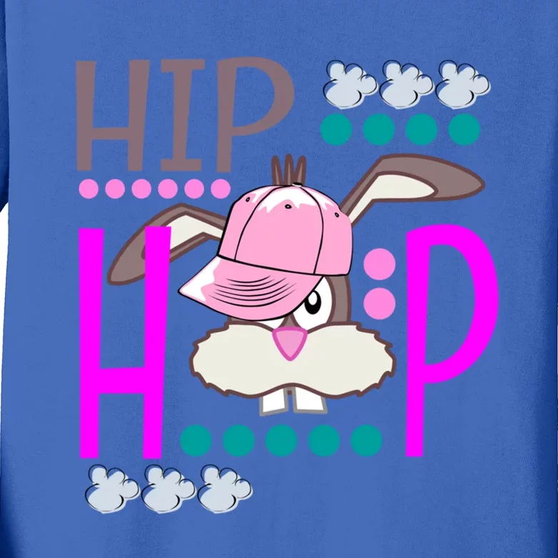 Hip Hop Easter Bunny Gift Cool Hipster Cute Bunny Gift Cool Gift Kids Long Sleeve Shirt