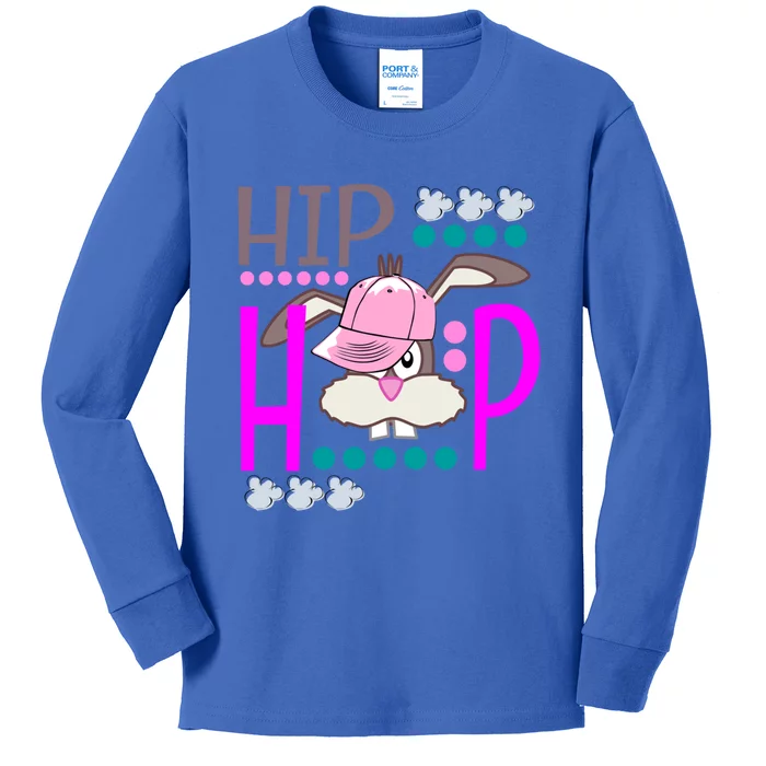 Hip Hop Easter Bunny Gift Cool Hipster Cute Bunny Gift Cool Gift Kids Long Sleeve Shirt