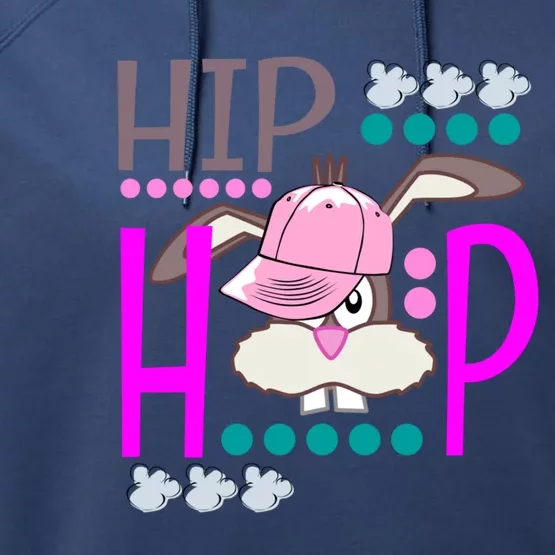 Hip Hop Easter Bunny Gift Cool Hipster Cute Bunny Gift Cool Gift Performance Fleece Hoodie