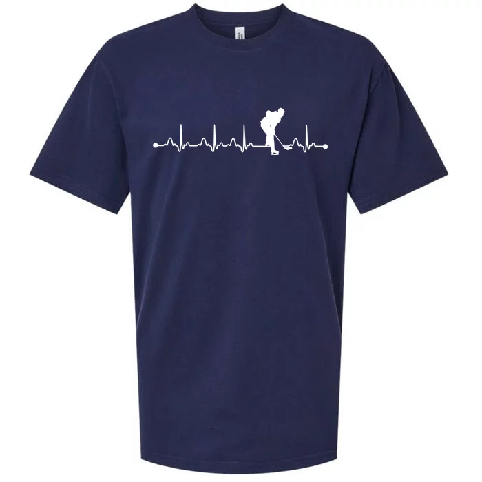 Hockey Heartbeat Ekg Pulse Hockey Player Lover Gift Sueded Cloud Jersey T-Shirt