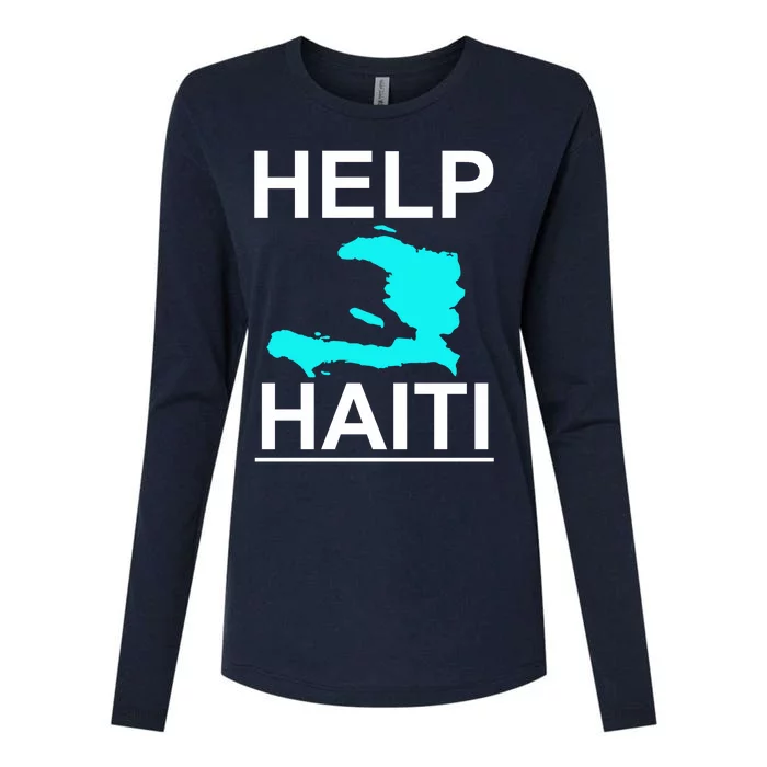 Help Haiti Earthquake Relief Womens Cotton Relaxed Long Sleeve T-Shirt