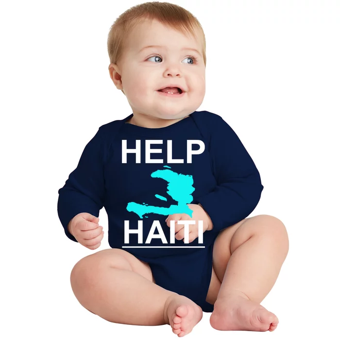 Help Haiti Earthquake Relief Baby Long Sleeve Bodysuit