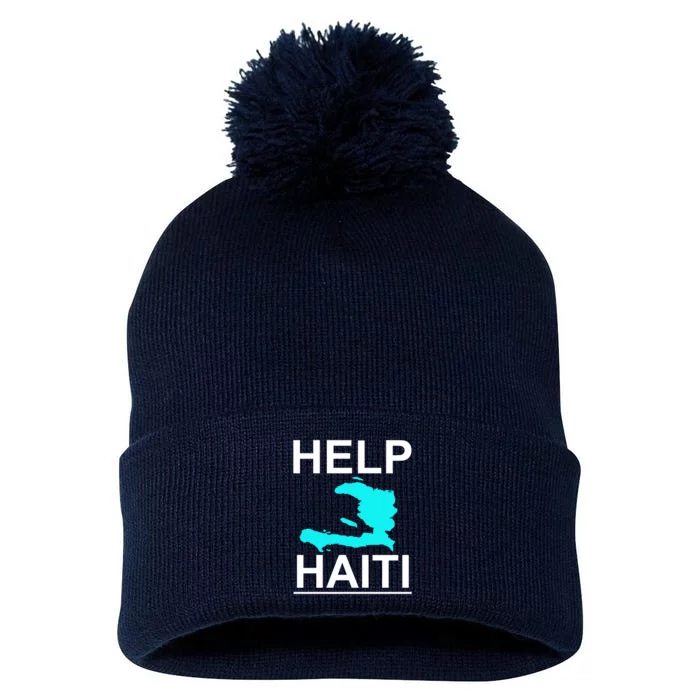 Help Haiti Earthquake Relief Pom Pom 12in Knit Beanie