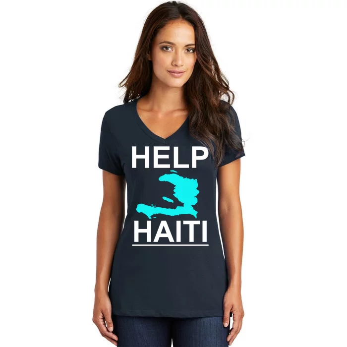 Help Haiti Earthquake Relief Women's V-Neck T-Shirt