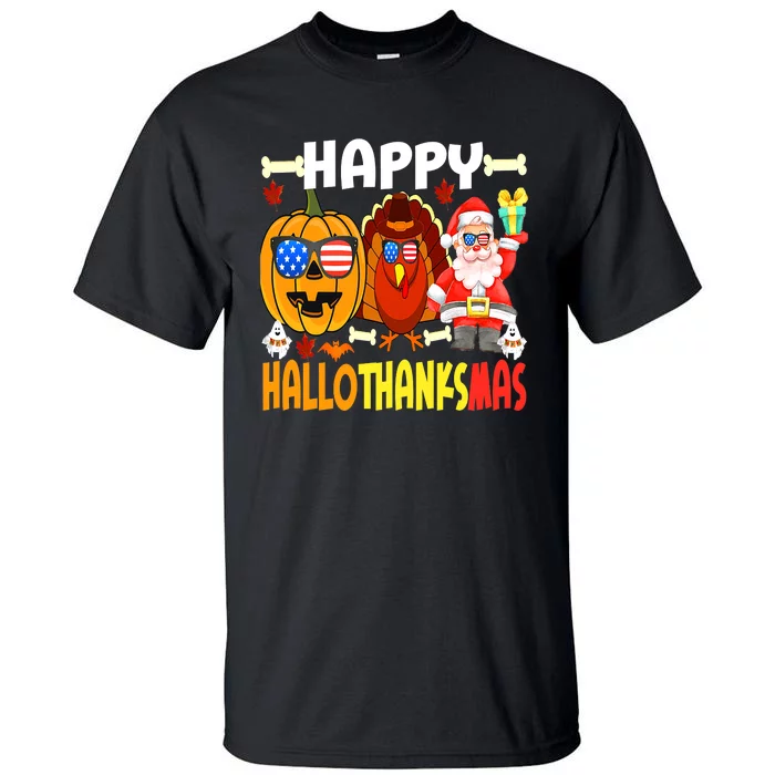 Happy HalloThanksMas Funny Pumpkin Tall T-Shirt