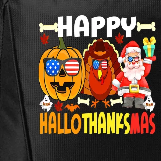 Happy HalloThanksMas Funny Pumpkin City Backpack