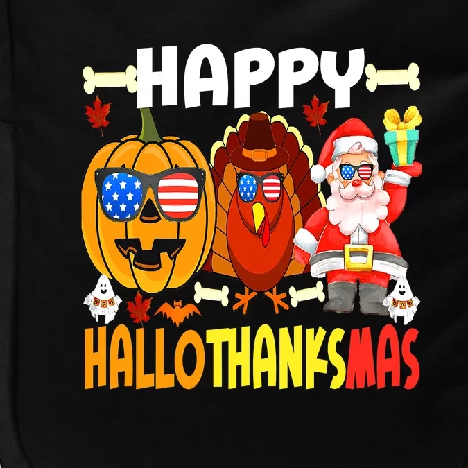 Happy HalloThanksMas Funny Pumpkin Impact Tech Backpack