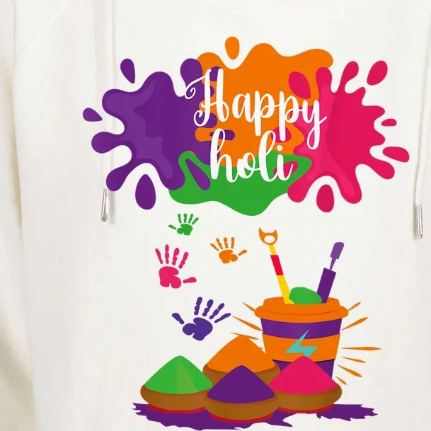 Happy Holi Festival Outfit For Family Womens Funnel Neck Pullover Hood