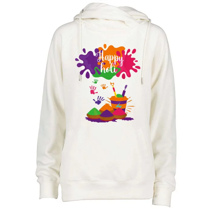 Happy Holi Festival Outfit For Family Womens Funnel Neck Pullover Hood