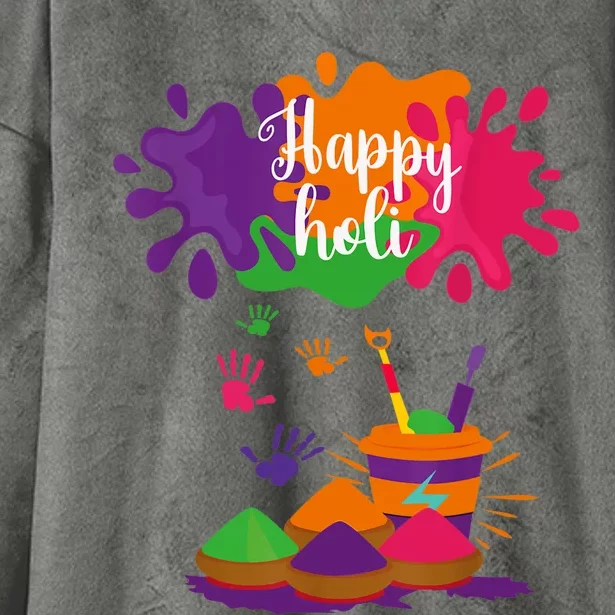 Happy Holi Festival Outfit For Family Hooded Wearable Blanket