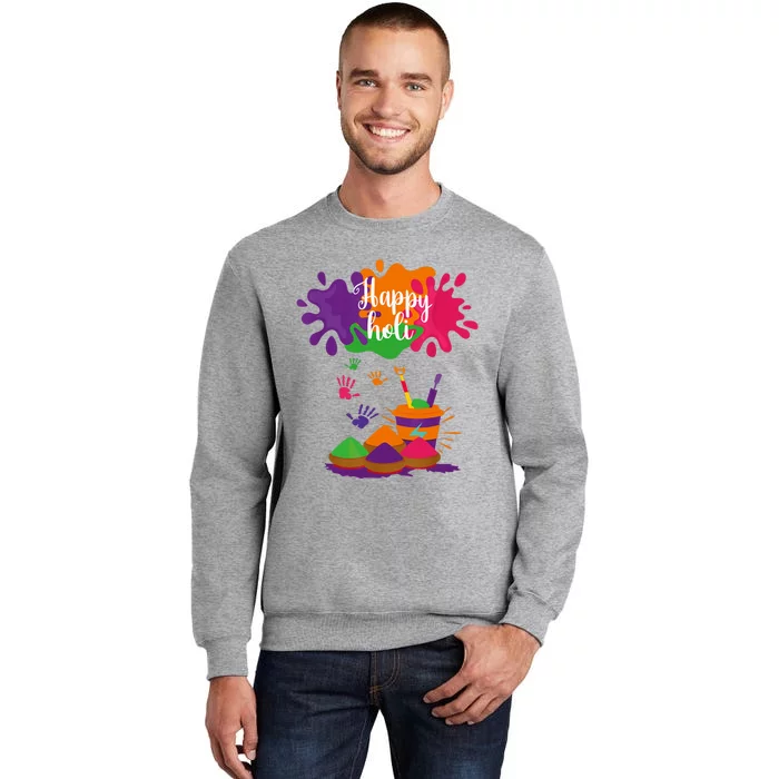 Happy Holi Festival Outfit For Family Tall Sweatshirt