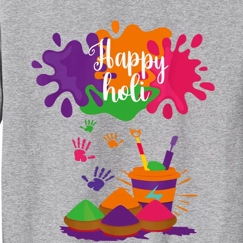 Happy Holi Festival Outfit For Family Tall Sweatshirt