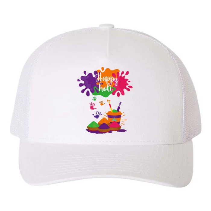 Happy Holi Festival Outfit For Family Yupoong Adult 5-Panel Trucker Hat