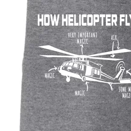 How Helicopters Fly Funny Helicopter Pilot Rotorcraft Pilot Doggie 3-End Fleece Hoodie