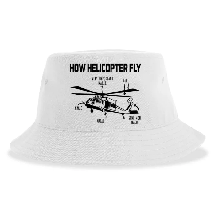 How Helicopters Fly Funny Helicopter Pilot Rotorcraft Pilot Sustainable Bucket Hat