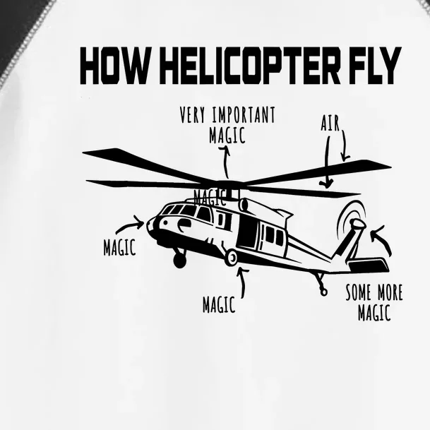 How Helicopters Fly Funny Helicopter Pilot Rotorcraft Pilot Toddler Fine Jersey T-Shirt