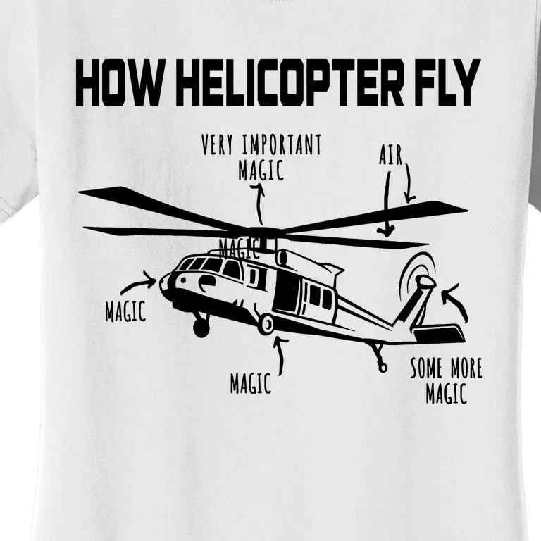 How Helicopters Fly Funny Helicopter Pilot Rotorcraft Pilot Women's T-Shirt