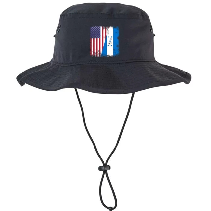 Half Honduran Flag Vintage Honduras Usa Gift Cool Gift Legacy Cool Fit Booney Bucket Hat