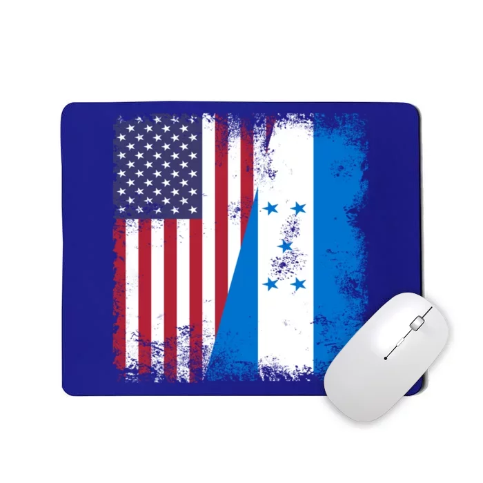 Half Honduran Flag Vintage Honduras Usa Gift Cool Gift Mousepad