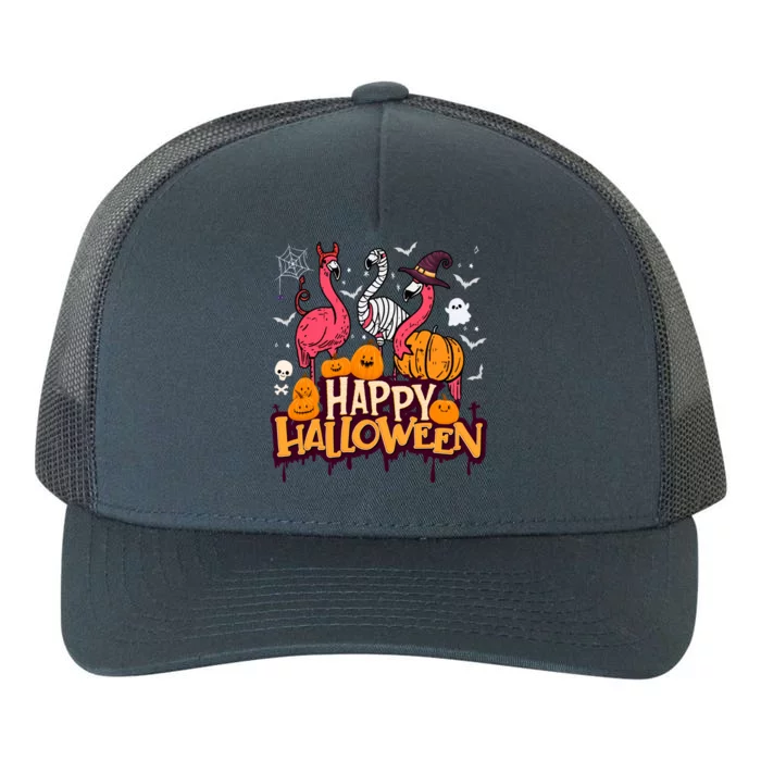 Happy Halloween Flamingo Witch Mummy Costume Gift Yupoong Adult 5-Panel Trucker Hat