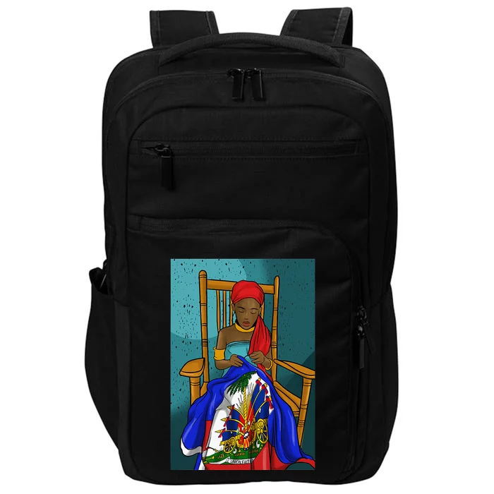 Haiti Haitian Flag Day Proud Woman Ayiti Girl Impact Tech Backpack