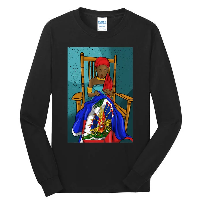 Haiti Haitian Flag Day Proud Woman Ayiti Girl Tall Long Sleeve T-Shirt