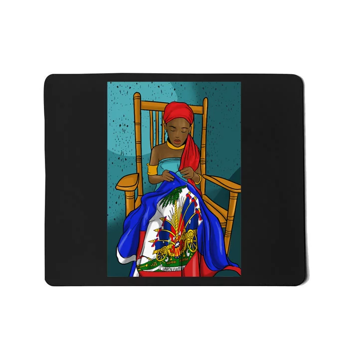 Haiti Haitian Flag Day Proud Woman Ayiti Girl Mousepad