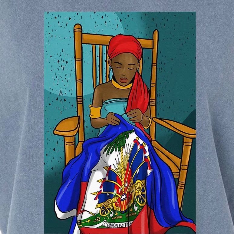 Haiti Haitian Flag Day Proud Woman Ayiti Girl Garment-Dyed Women's Muscle Tee