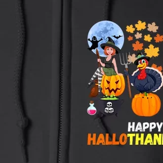 Happy Hallothanksmas Funny Halloween Thanksgiving Christmas Full Zip Hoodie