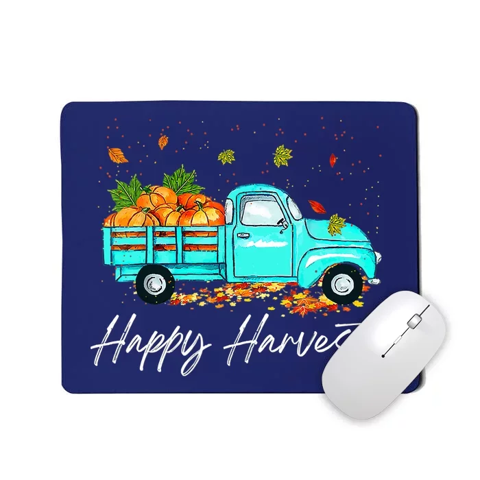 Happy Harvest Fall Season Pumpkin Truck Thanksgiving Vintage Mousepad