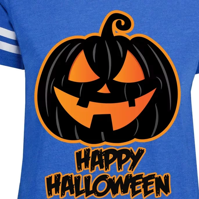 Happy Halloween For And Wo Pumpkin Halloween Enza Ladies Jersey Football T-Shirt