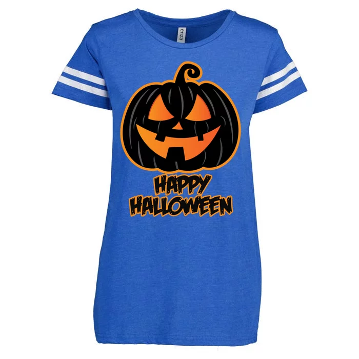 Happy Halloween For And Wo Pumpkin Halloween Enza Ladies Jersey Football T-Shirt