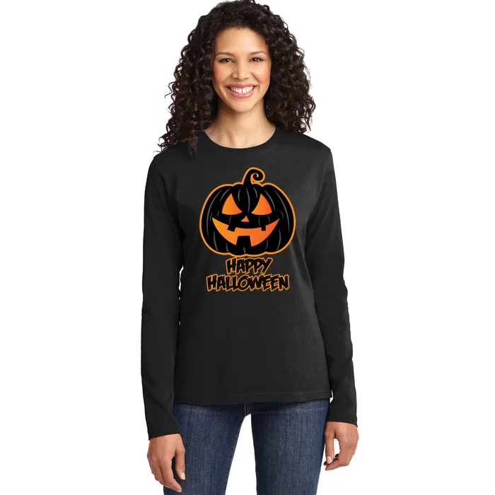 Happy Halloween for and Wo - Pumpkin Halloween Ladies Long Sleeve Shirt